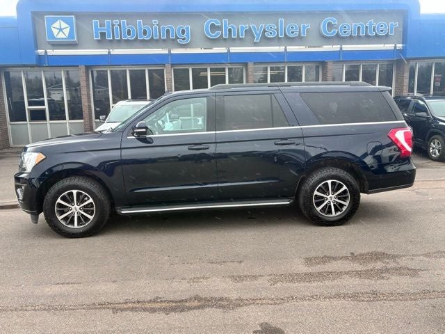 2021 Ford Expedition XLT in Blue Metallic — front three-quarter view