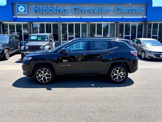 2026 Jeep Compass Limited in Diamond Black Crystal Pearlcoat — front three-quarter view