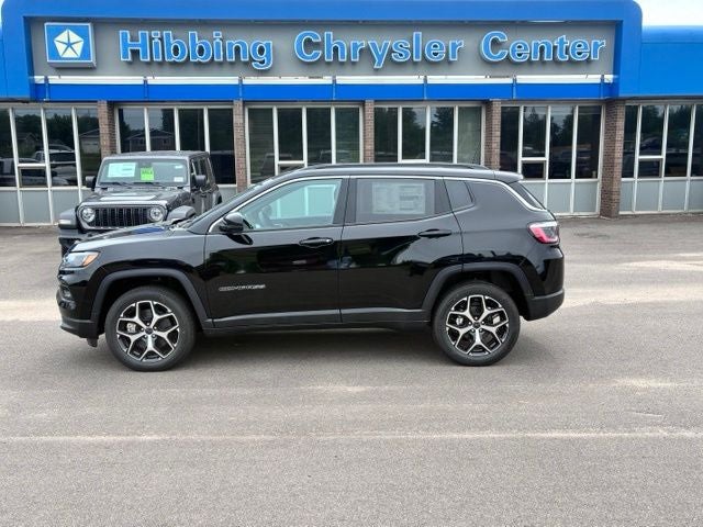 2026 Jeep Compass Limited in Diamond Black Crystal Pearlcoat — front three-quarter view